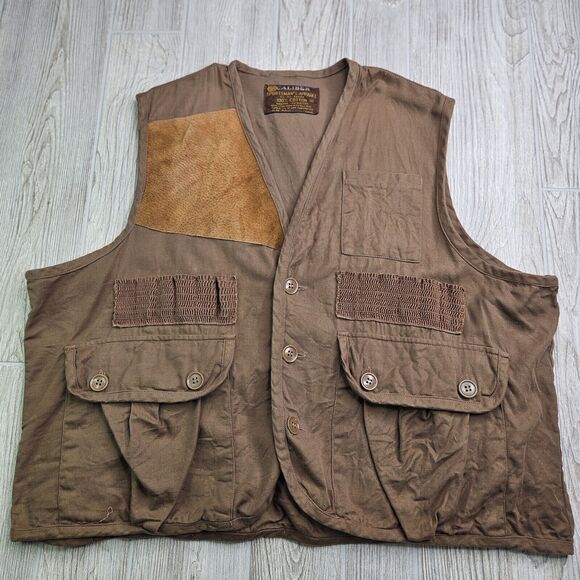 Vintage Caliber Sportsmans‎ Apparel Shooting Hunting Vest Tan Size M Medium - Picture 1 of 7